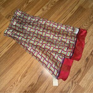 New Oscar de la Renta rectangular 100% Silk polka‎ dot Scarf